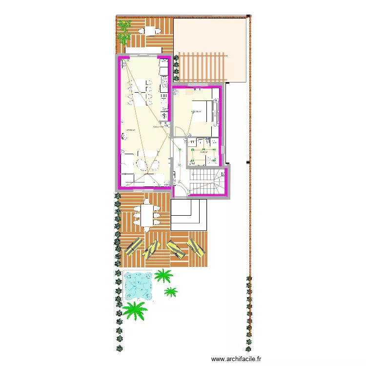 LEROUX  acces arriere marches de 60 prof plaques 120x60. Plan de 