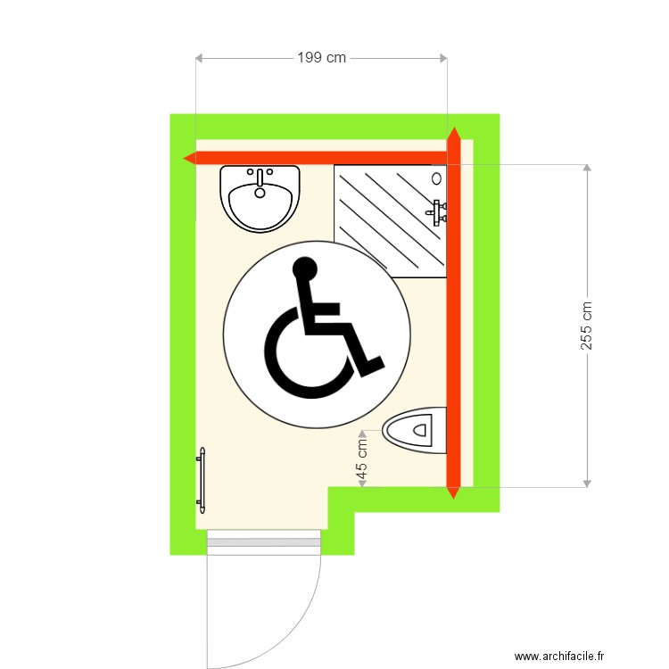 Sanitaire handicapé ikea. Plan de 0 pièce et 0 m2