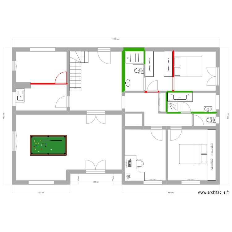 MOREAU 1 er étage rev 1. Plan de 0 pièce et 0 m2