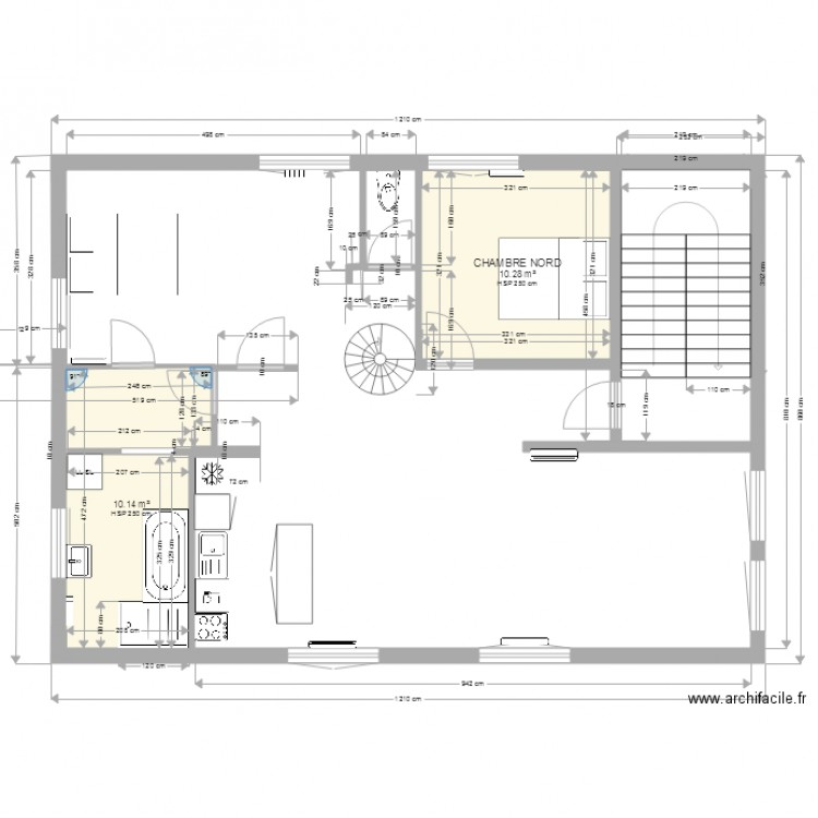 PLAN ETAGE 1A escalier colimaçon  chambre. Plan de 0 pièce et 0 m2