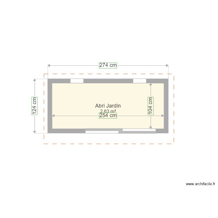 Abri Jardin. Plan de 0 pièce et 0 m2