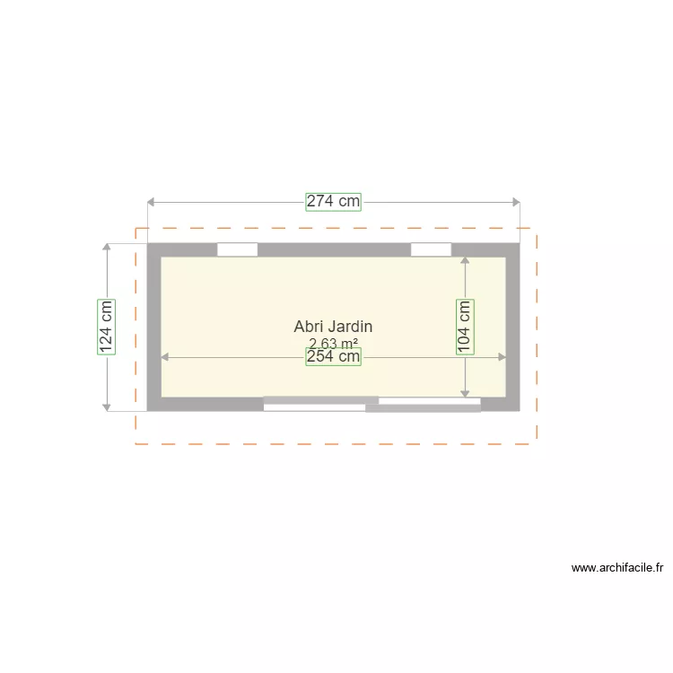 Abri Jardin. Plan de 