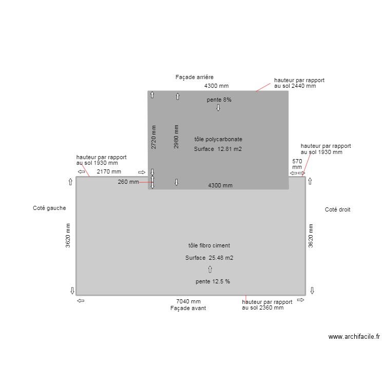 DP4 TOITURE ACTUELLE. Plan de 2 pièces et 37 m2