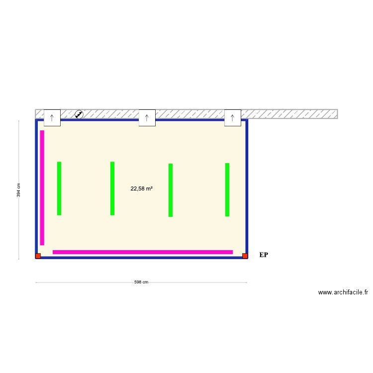 Debbie Shepherd. Plan de 1 pièce et 23 m2