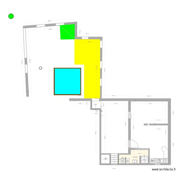 Birly studio. Plan de 2 pièces et 6 m2