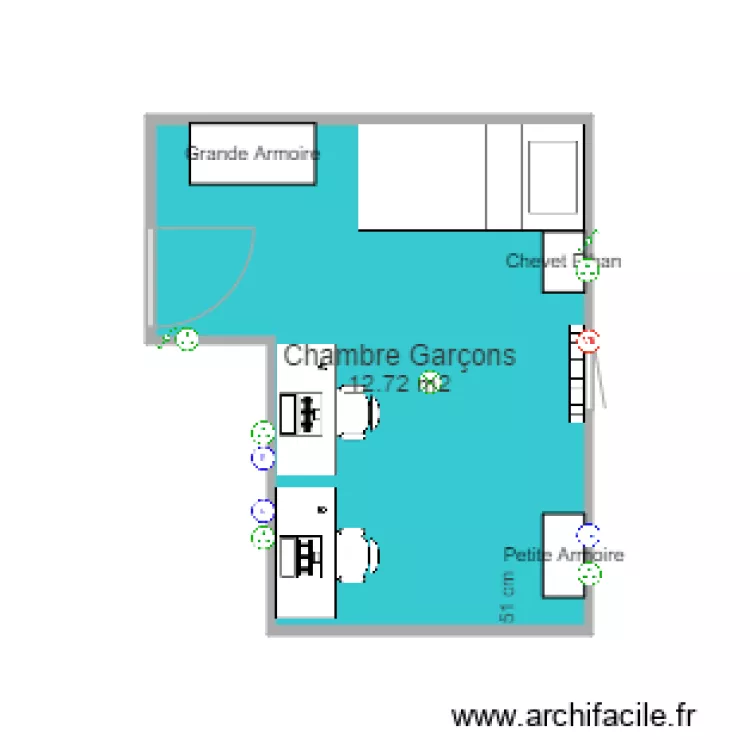 Chambre Gar&ccedil;ons. Plan de 