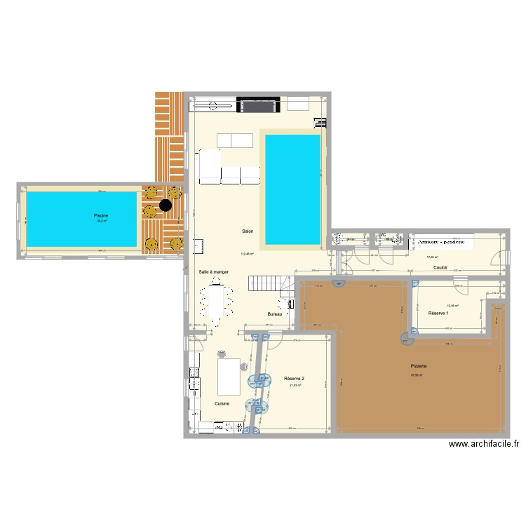 Rdc Crossac. Plan de 8 pièces et 268 m2