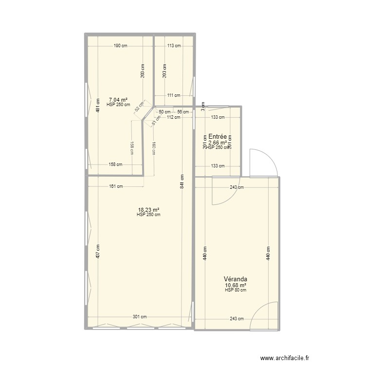 Rippe transformation. Plan de 4 pièces et 39 m2