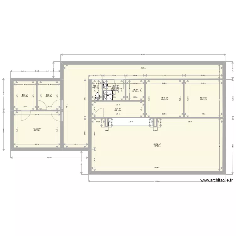 maison 15 essai longue. Plan de 