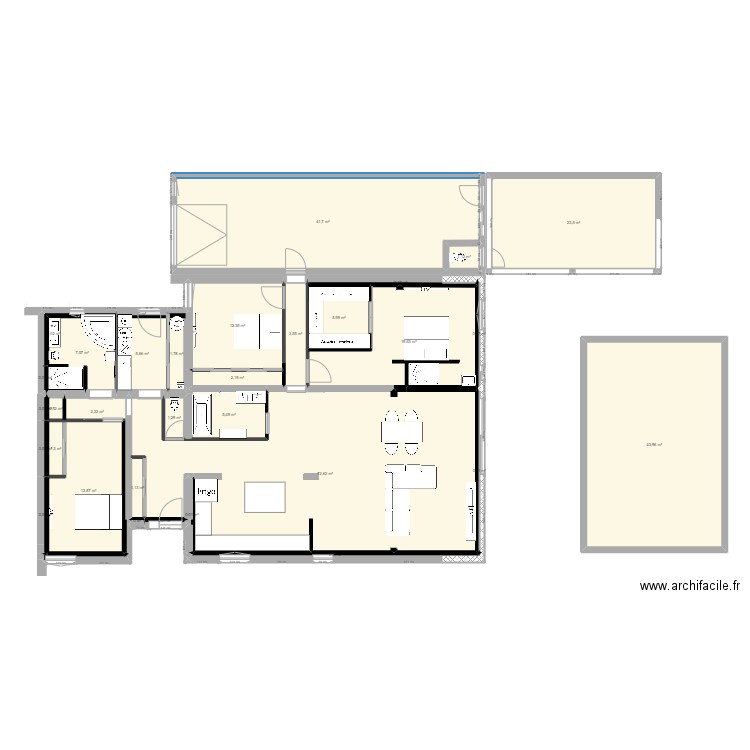 villa lignan derniere modif. Plan de 34 pièces et 268 m2