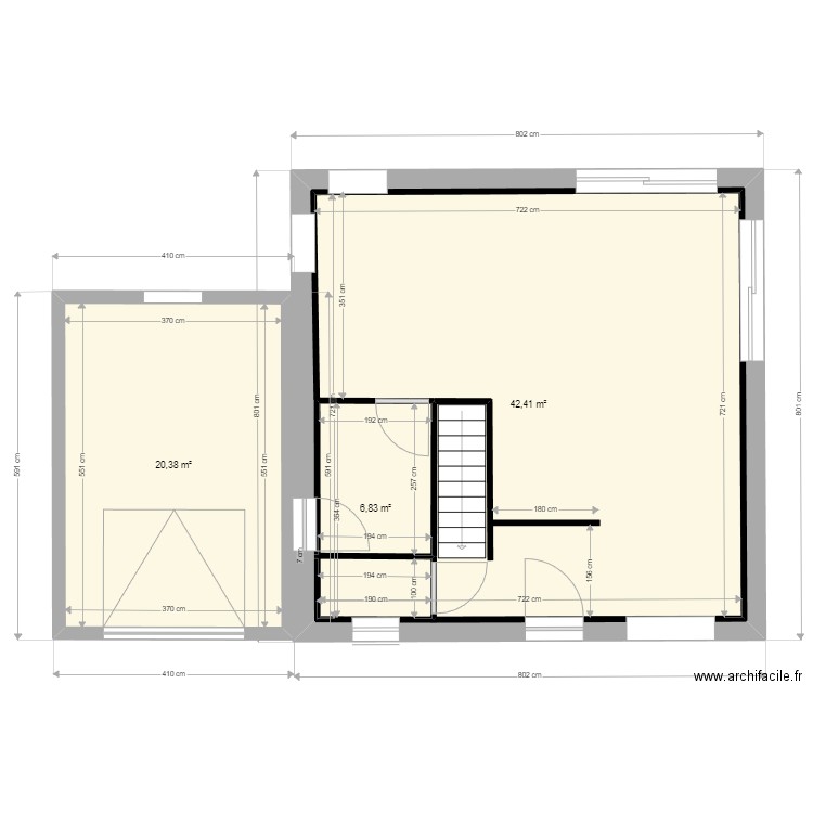 cubique. Plan de 9 pièces et 175 m2