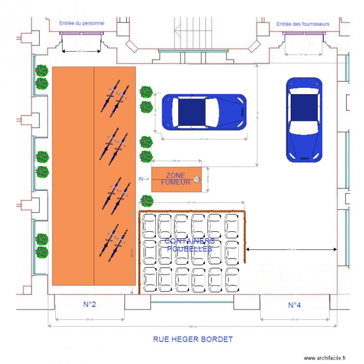 Nouvelle entrée du personnel aménagement version 3. Plan de 0 pièce et 0 m2