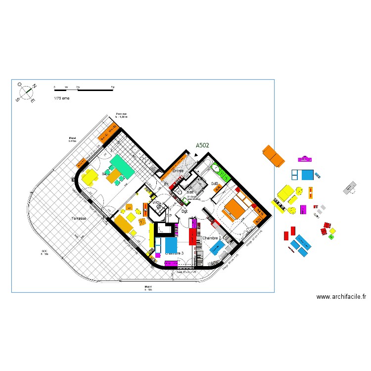 FINAL plan indice 11 AMENAGEMENT mobilier V13bis avec galandage Tête de Lit Marcilly. Plan de 0 pièce et 0 m2