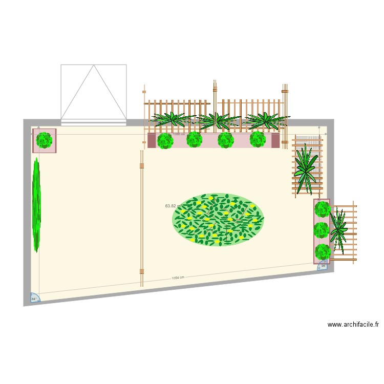 jardin. Plan de 0 pièce et 0 m2