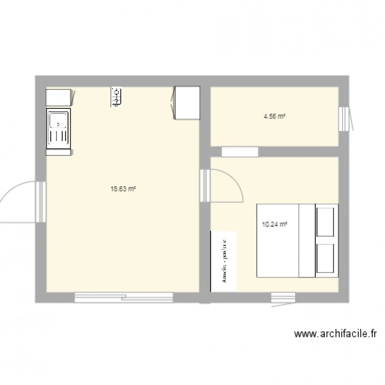 Appartement T1. Plan de 0 pièce et 0 m2