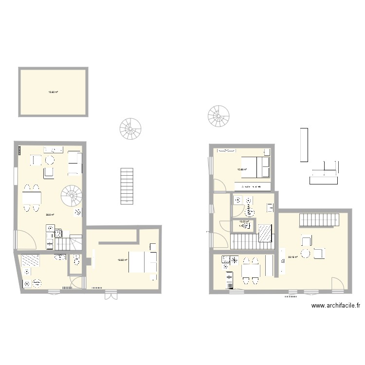 lagnes2 nouvel aménagement nouvelle cuisine loft 2. Plan de 0 pièce et 0 m2