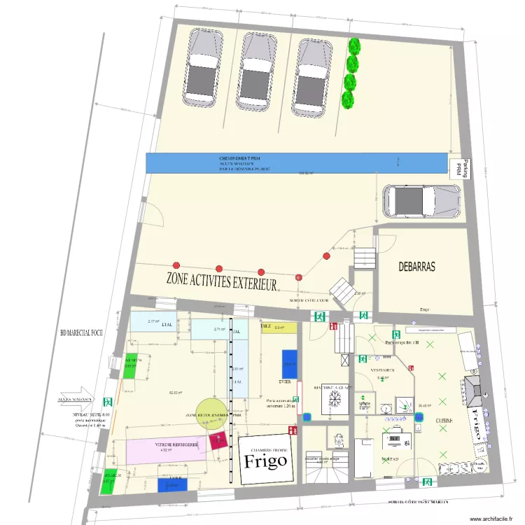 Amenagement magasin 3 electrique. Plan de 