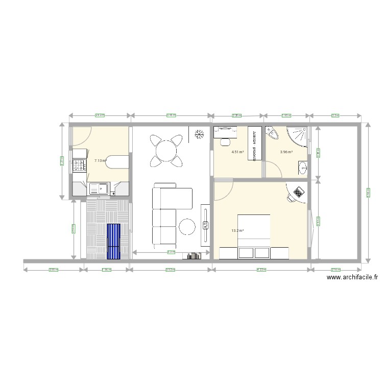 Plan maison 2 pièces. Plan de 0 pièce et 0 m2
