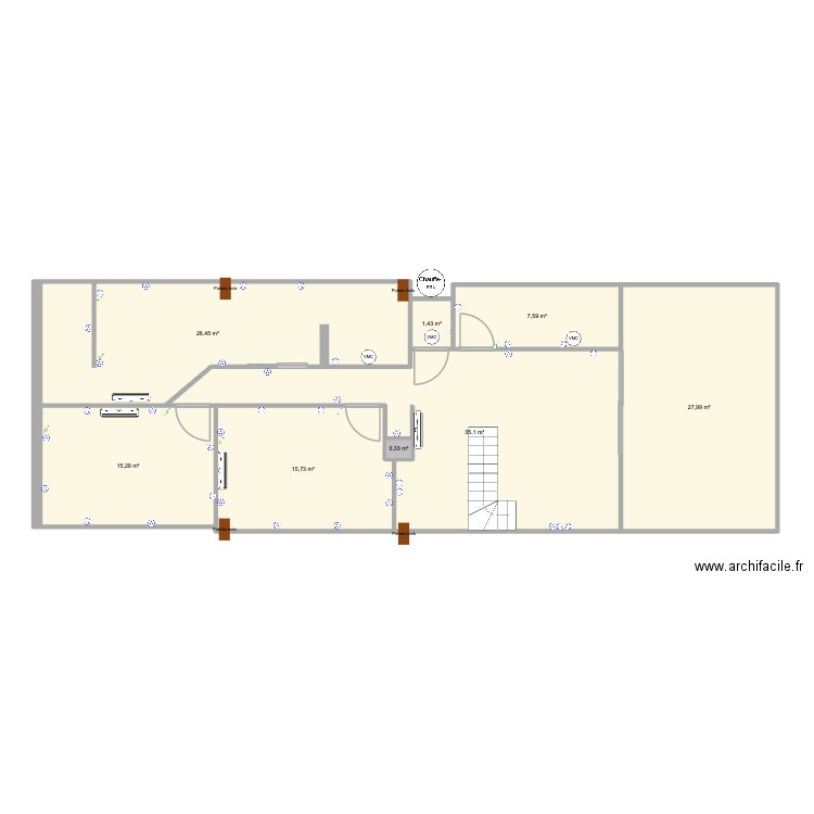 maison Antoine 3. Plan de 8 pièces et 130 m2