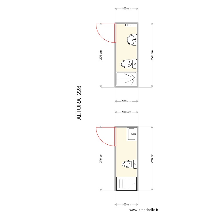 YASMINA. Plan de 2 pièces et 5 m2