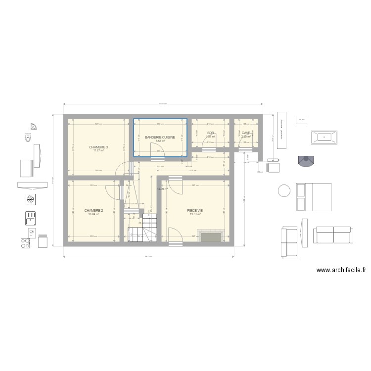 PLAN DU RDC ACTUEL . Plan de 0 pièce et 0 m2