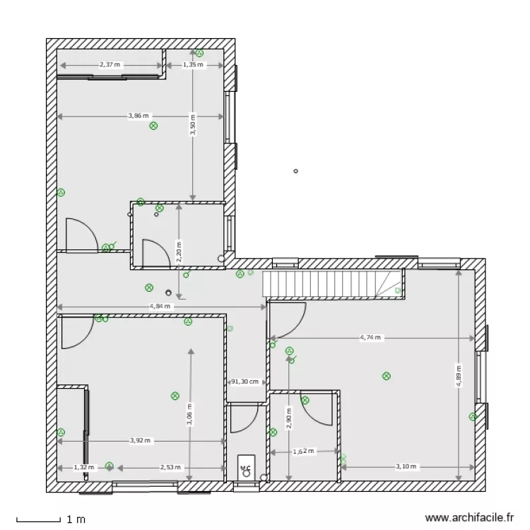 bureau etage. Plan de 