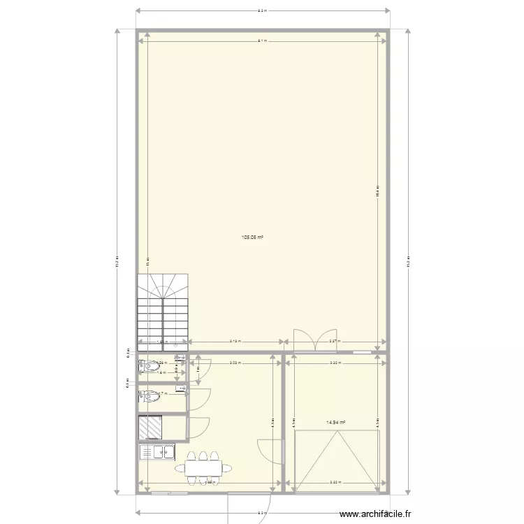 Plan Besan&ccedil;on RdC futur local am&eacute;nag&eacute; Janvier 2019. Plan de 