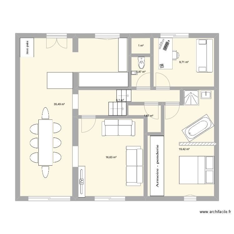 Gélines FINAL. Plan de 17 pièces et 158 m2