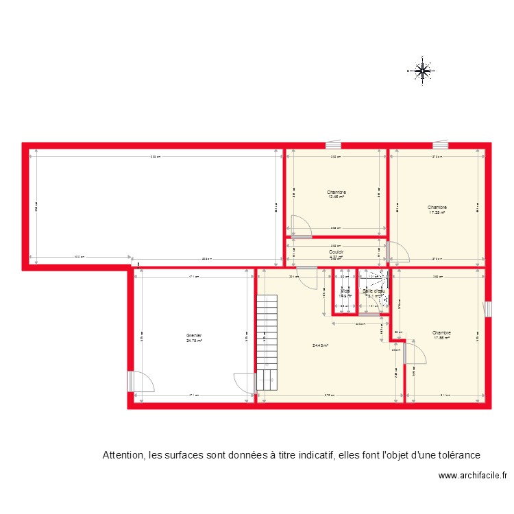 BI 1957 1ER ETAGE. Plan de 0 pièce et 0 m2