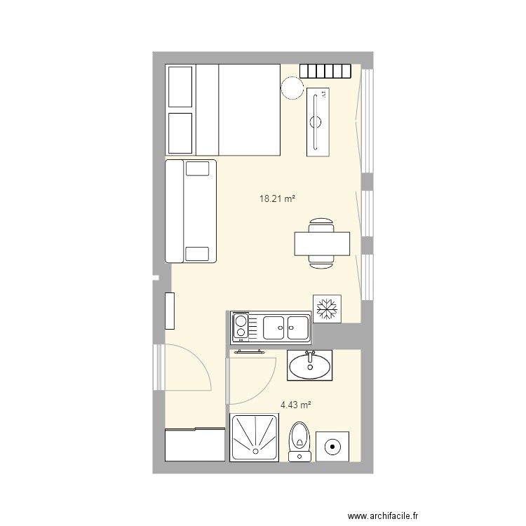 Studio Caro. Plan de 0 pièce et 0 m2