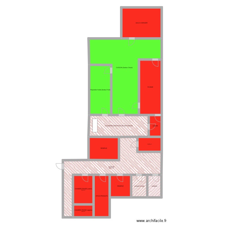 EHPAD. Plan de 15 pièces et 228 m2