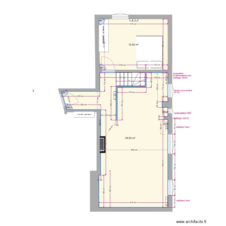 plan 1 vierge 3eme etage. Plan de 0 pièce et 0 m2