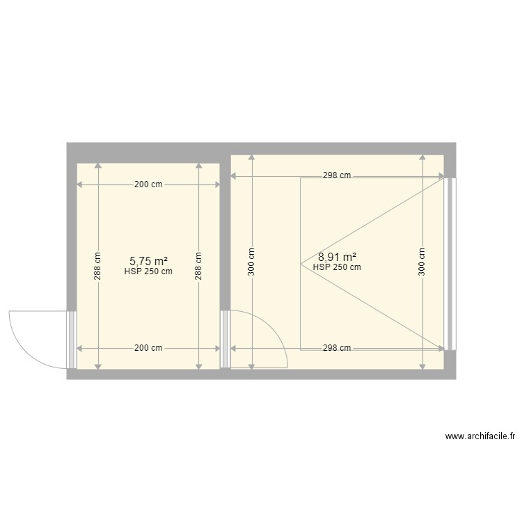 plan bureau. Plan de 2 pièces et 15 m2