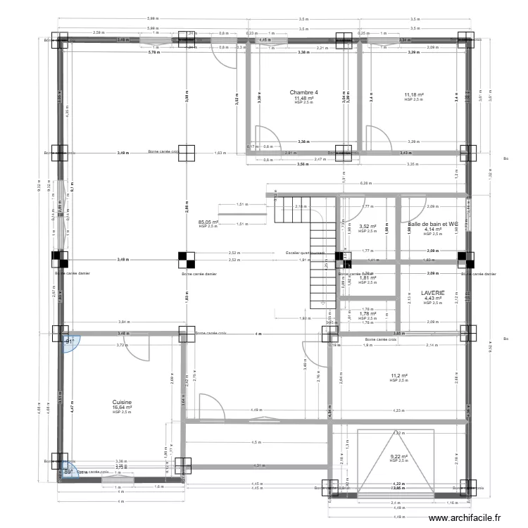 Lyon0730. Plan de 11  et 160 m²