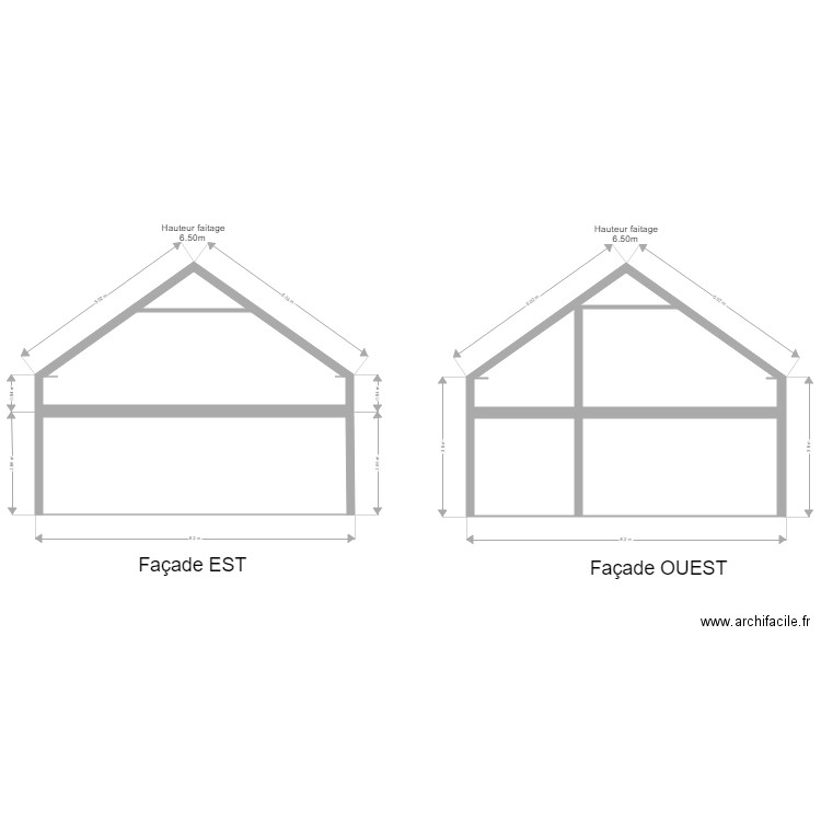 pignon EST OUEST Placo. Plan de 0 pièce et 0 m2