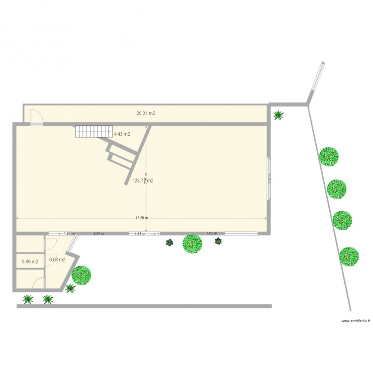 grange. Plan de 0 pièce et 0 m2