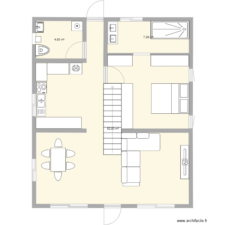 Maison F4 Rez de jardin Version 1. Plan de 0 pièce et 0 m2