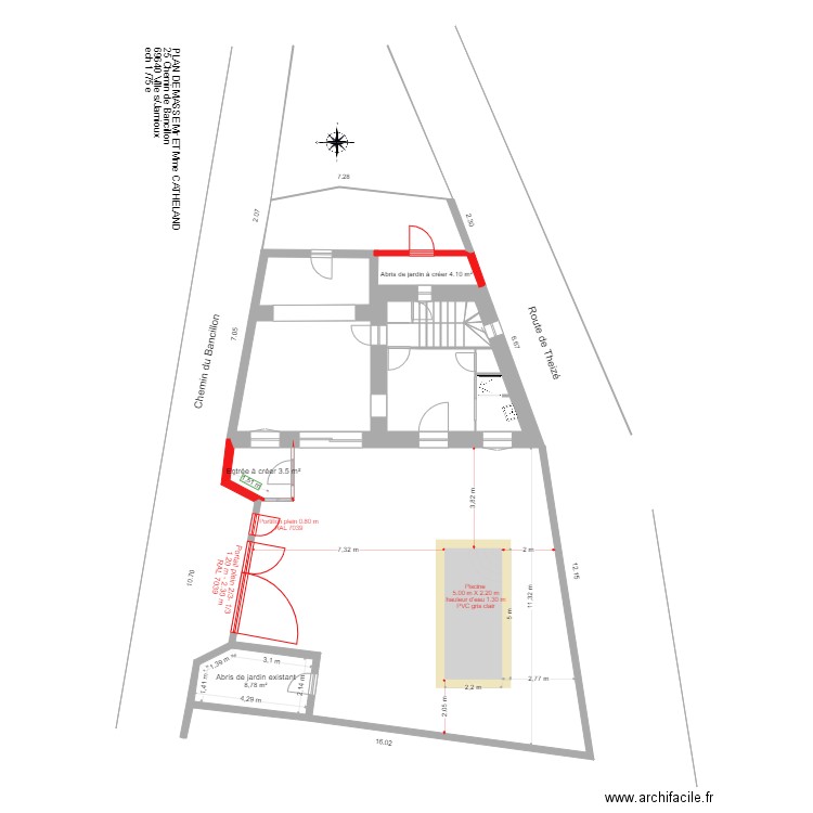 Plan de masse Catheland 2. Plan de 15 pièces et 29 m2