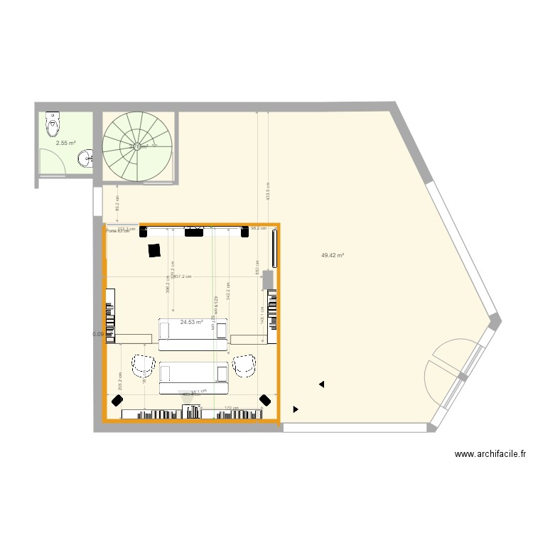 salle cinéma fauteuils. Plan de 0 pièce et 0 m2