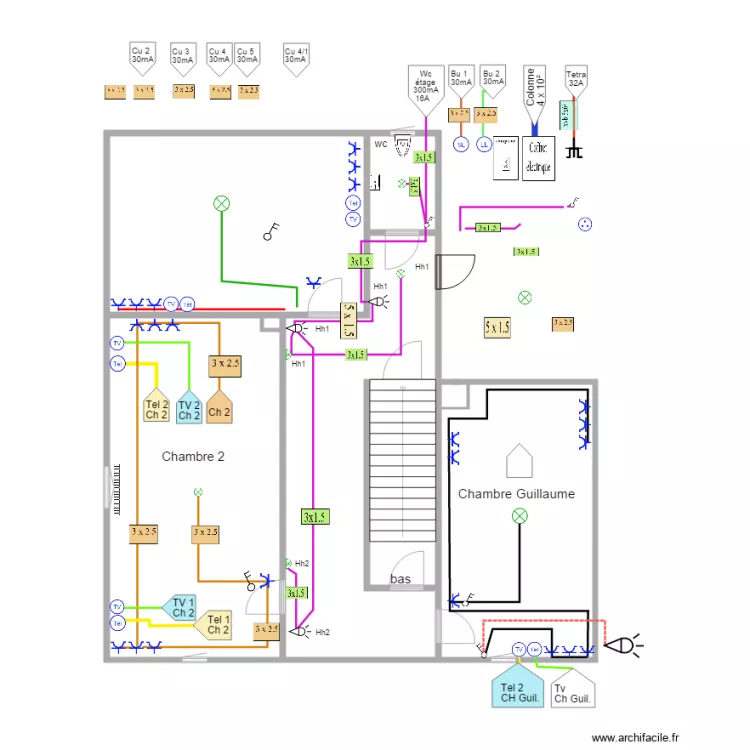 Guillaume premier &eacute;tage. Plan de 