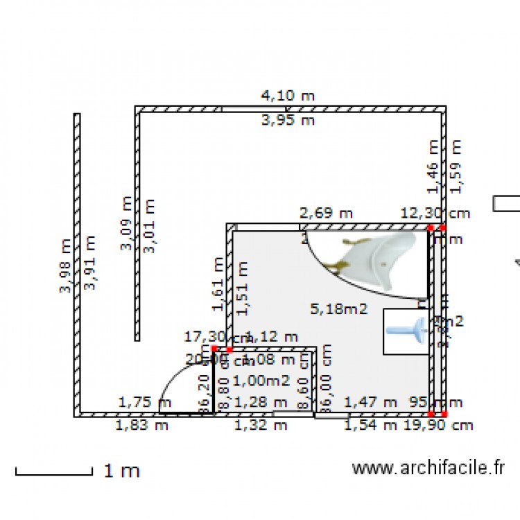 sdb 2b. Plan de 0 pièce et 0 m2