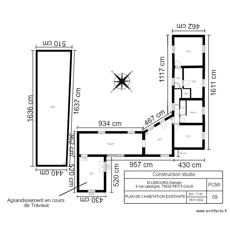 Plan de la maison EXISTANTE 2. Plan de 0 pièce et 0 m2