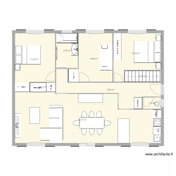 Maison 1. Plan de 