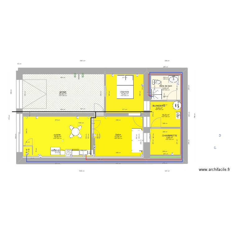 rdc cabanel. Plan de 8 pièces et 100 m2