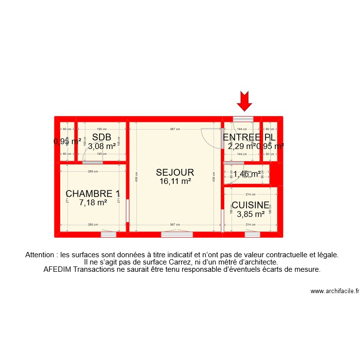 BI 10710 . Plan de 9 pièces et 36 m2