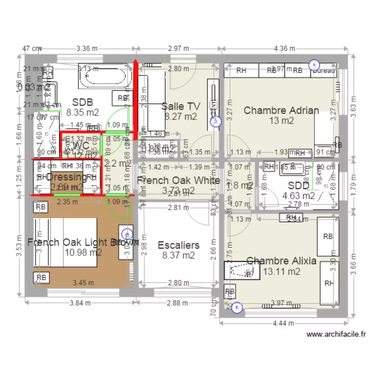 Moulin 1er &eacute;tage 10 03. Plan de 