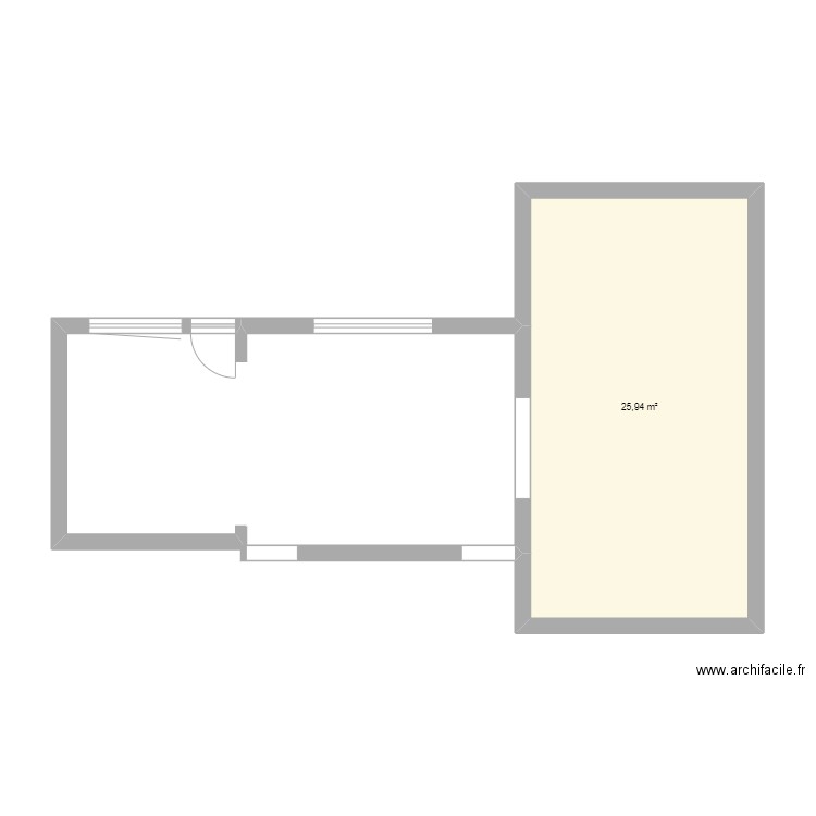 maison cuisine . Plan de 1 pièce et 26 m2