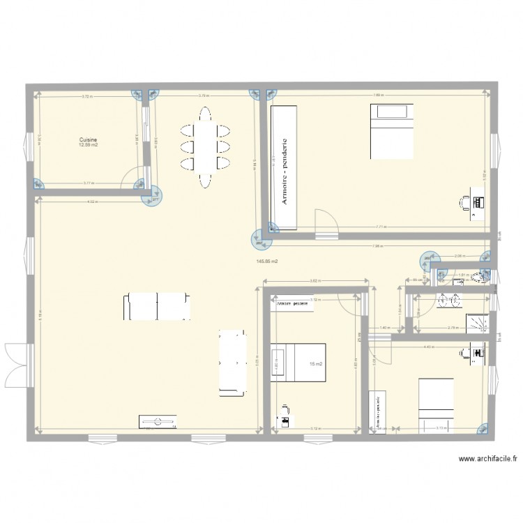 Kinsana 02. Plan de 3 pièces et 173 m2