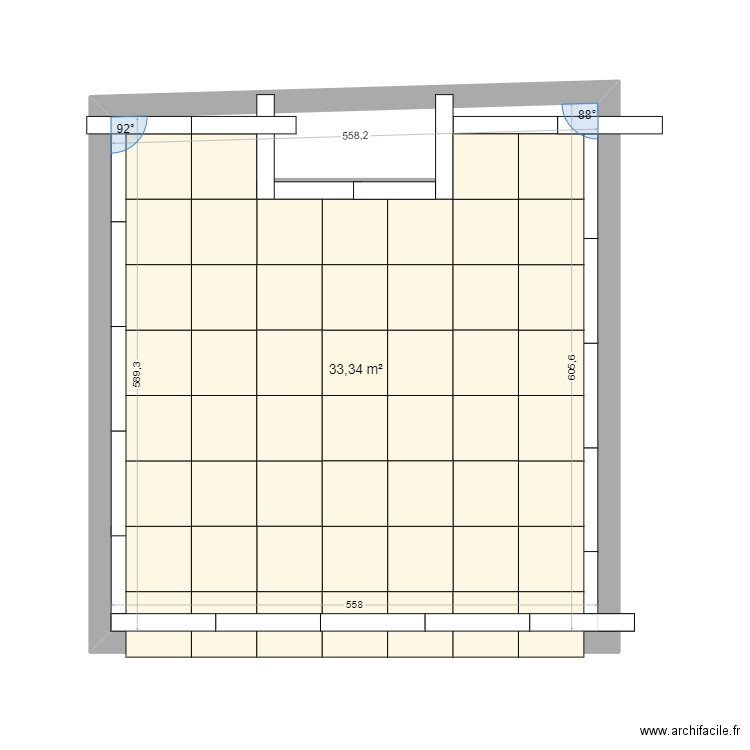 calepinage grand salon 2. Plan de 1 pièce et 33 m2