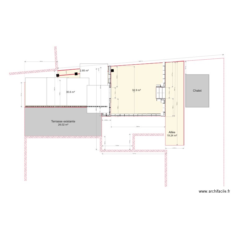 Projet terrasse3 treillis soudés. Plan de 6 pièces et 120 m2